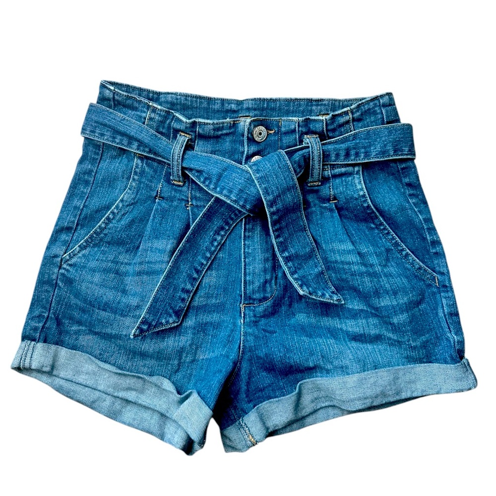 Madden Girl Denim Cuffed Pleated shorts